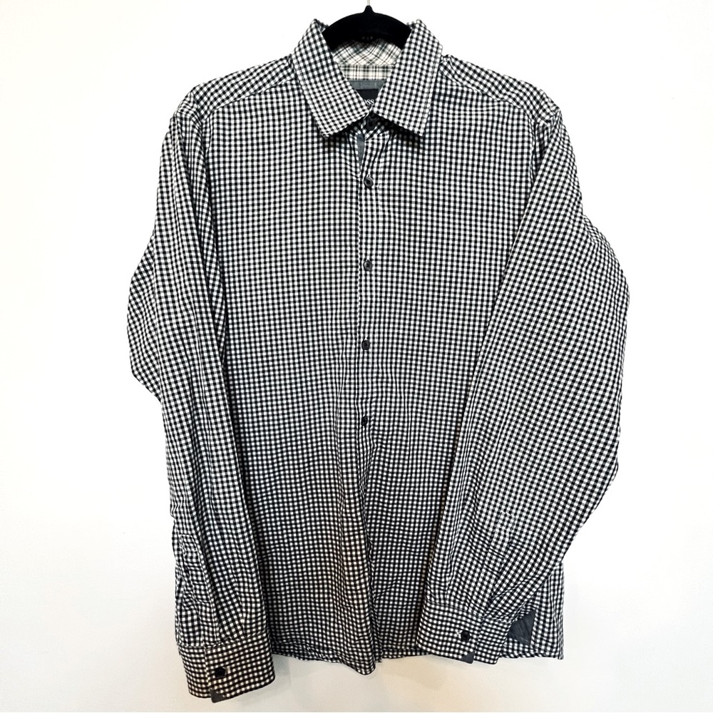 Hugo Boss Dress Shirt | Black & White Plaid | Size M | Regular Fit